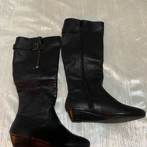 Steve Madden Women’s-Boots /INTYCE BLACK LEATHER